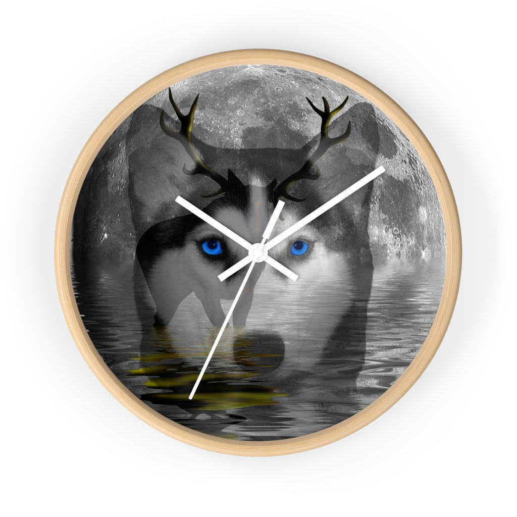 Husky Moon Wall Clock