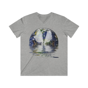 Earth Watcher Men's Fitted V-Neck Short Sleeve Tee
